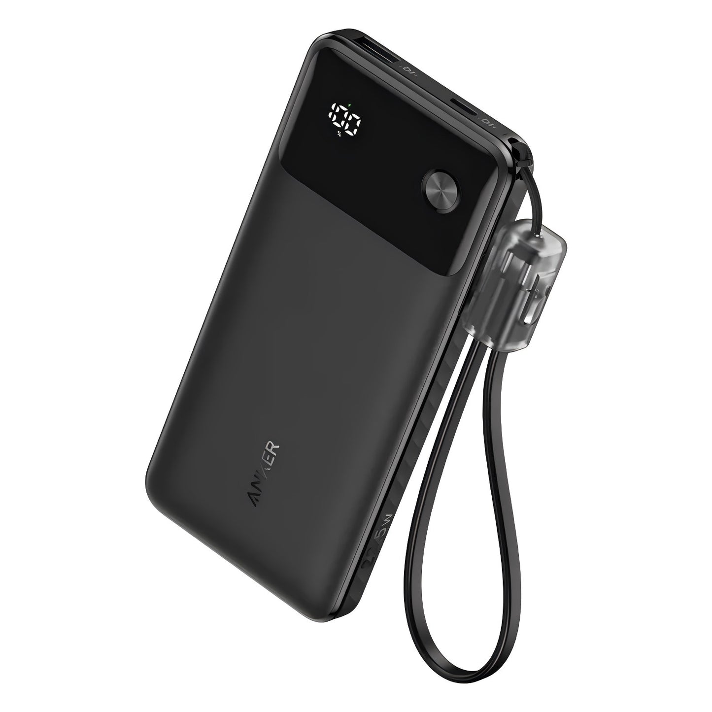 Ultra-Slim High-Capacity Power Bank with Digital Display and Lanyard