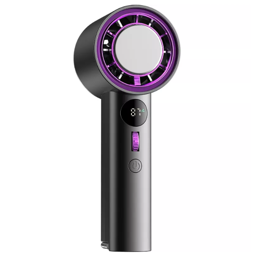High-Velocity Handheld Fan with Digital Display and Stepless Speed Control