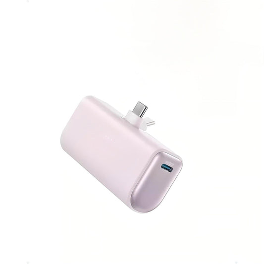 Compact Portable Power Bank with Built-In Folding USB-C Connector
